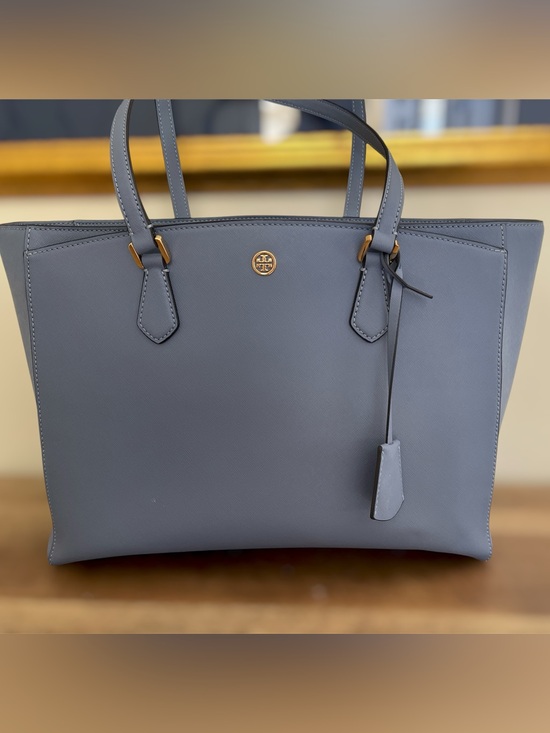 Tory Burch Handbags - Tory Burch Saffiano leather tote blue tote handbag